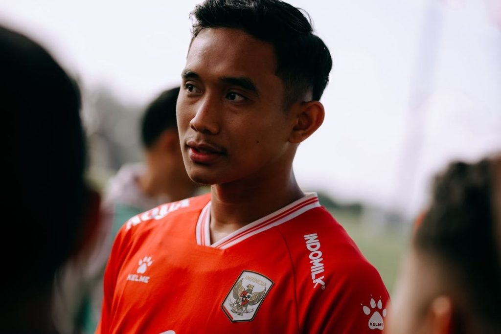 Rizky Ridho saat menjalani latihan bersama Timnas Indonesia jelang pertandingan Piala AFF 2026.